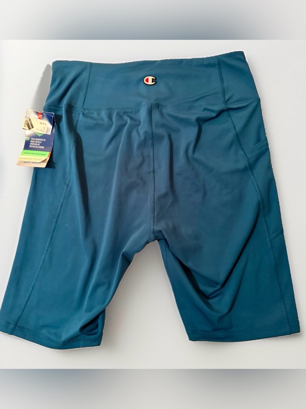 Champion Soft Touch 10" Bike Shorts Aqua Excursi Ribbed Teal XL 1X NWT $40 MSRP